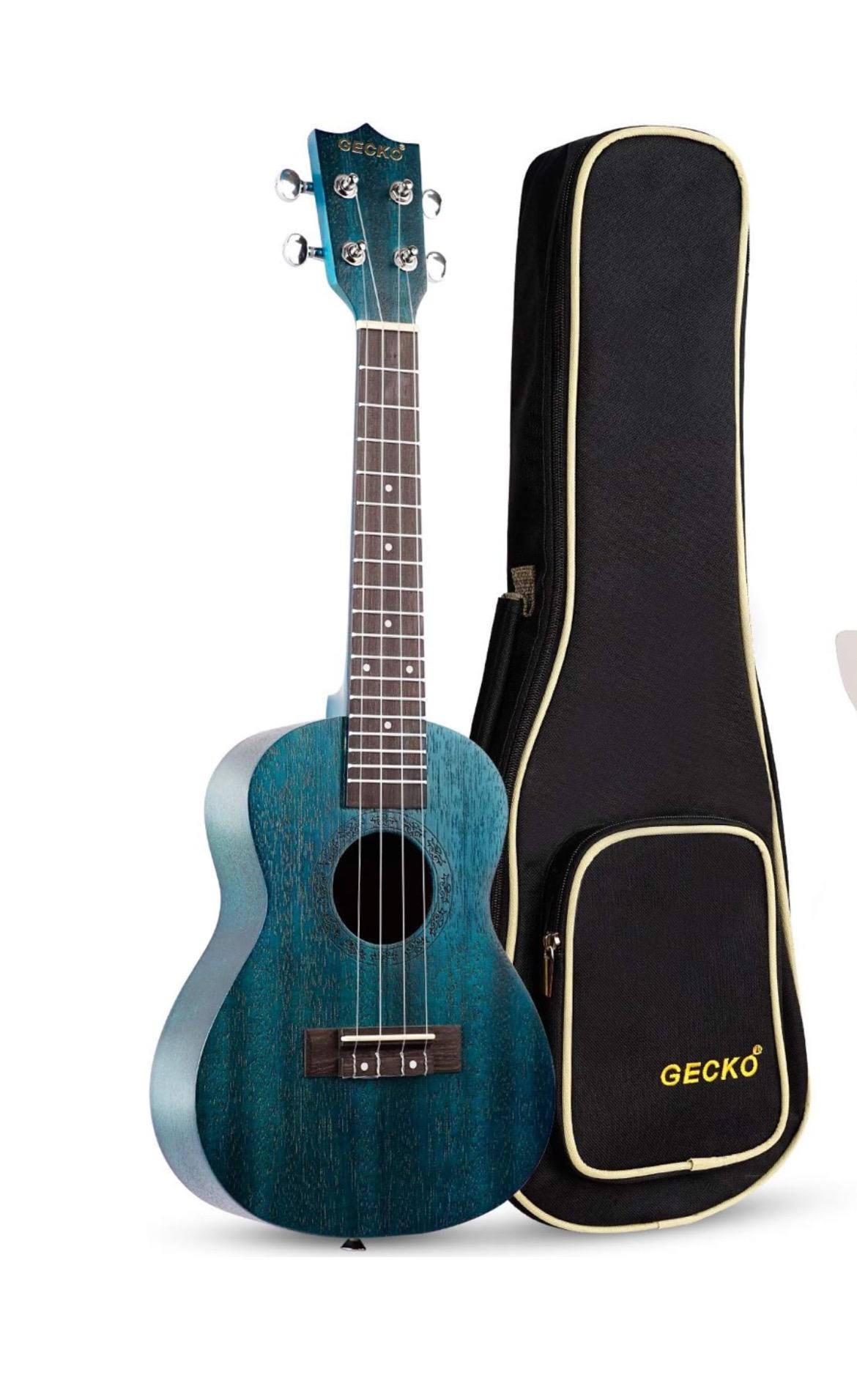 Blue Iridescent Ukulele Gecko Concert Ukulele Beginner Kids