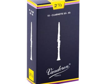 Vandoren Bb Clarinet Natural Cane Reeds Traditional Strength 2.510ct CR1025