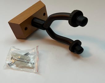 Natural Hand Crafted Solid Wood Wall-Mount Wood Instrument Hanger Guitar Bass Banjo Ukulele NCLMGA Wallmount Hanger 2024 - NATURAL FINISH