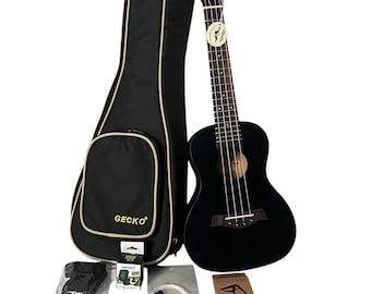 Ukulele Black Gecko Concert Ukulele Beginner Starter Kit Ukulele  Mahogany Concert Ukulele Nylon String Kids All Ages toys 23 inch Hand Made