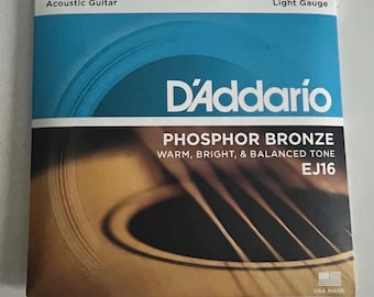 DAddario Phosphor Bronze Acoustic Guitar Strings EJ16 Light Gauge