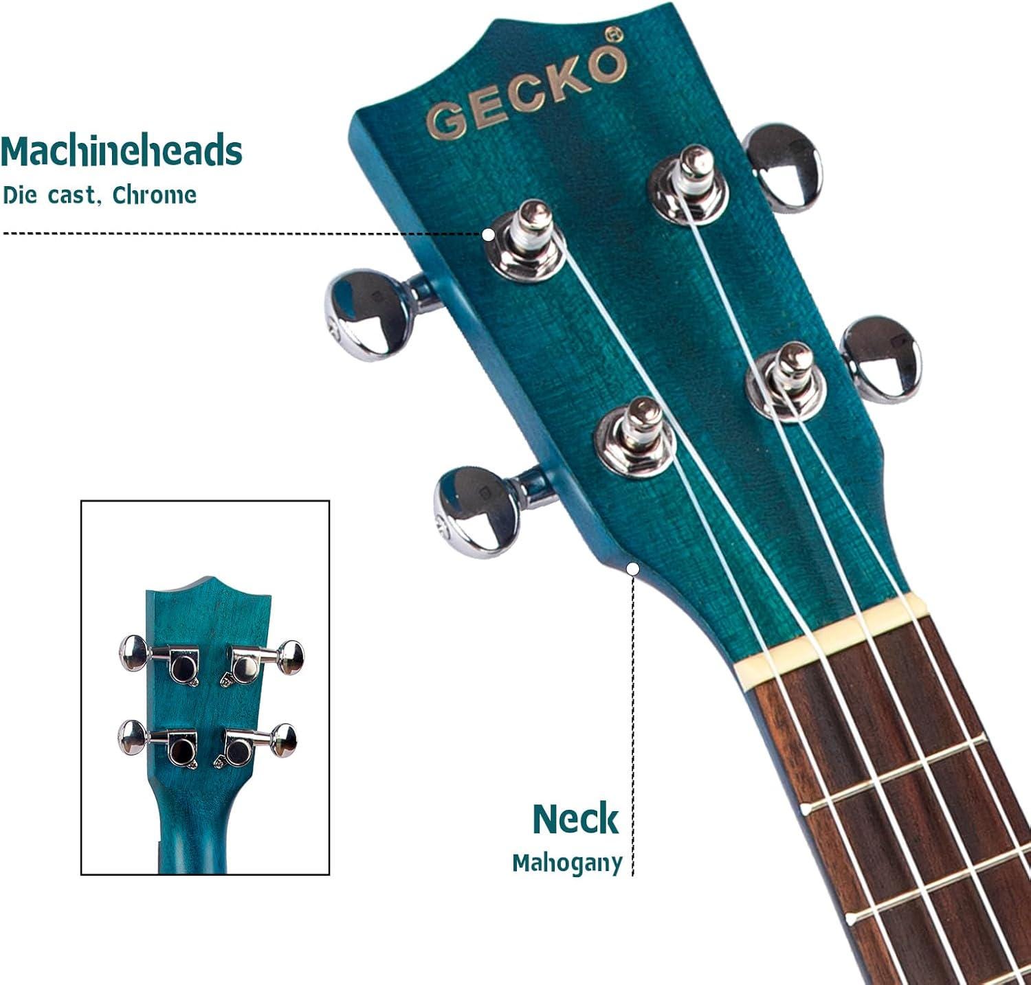 Blue Iridescent Ukulele Gecko Concert Ukulele Beginner Kids