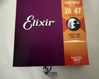 Elixir Acoustic 12 String Phosphor Bronze NanoWeb Coating 10ga to 47ga 16152