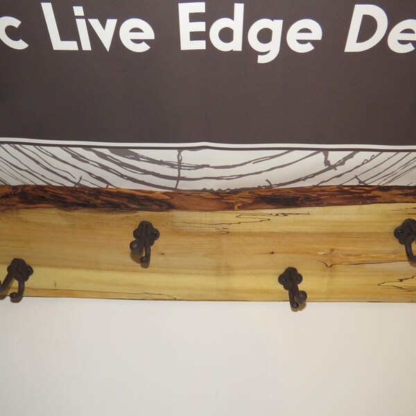 Live Edge Coat Rack Etsy