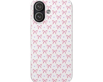 Pink Bow Pattern Phone Case | Flexi Case iPhone 17