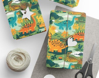 Colorful Jungle Animals Wrapping Paper | Safari Pattern Gift Wrap
