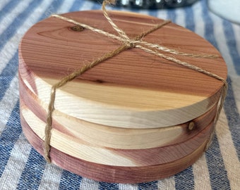 Rustic Circular Cedar Coasters