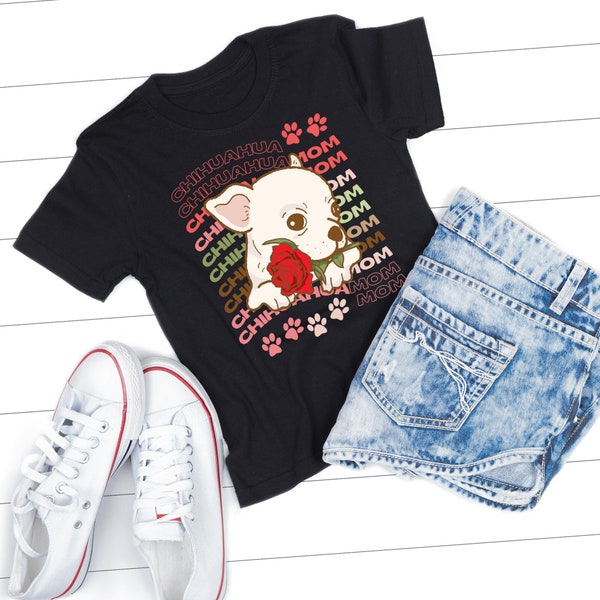 chihuahua mom tshirt chien femme animaux de compagnie chihuahua tshirt cadeau amoureux des chiens