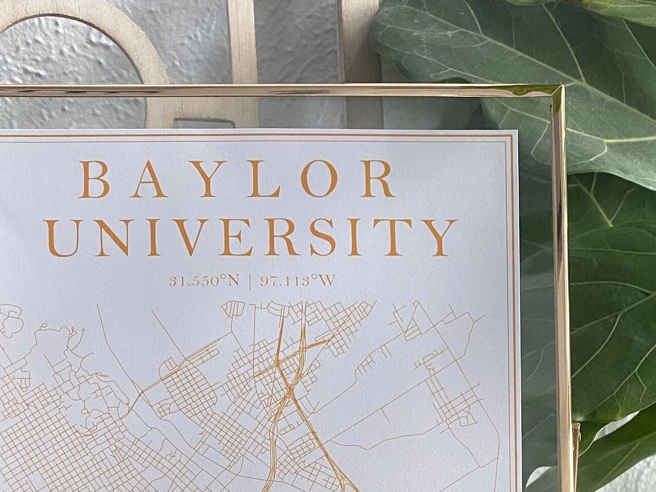 Baylor University Digital Street Maps With Coordinates Etsy