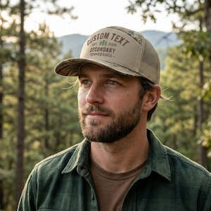 Individuell gestickter Hut, personalisierter Richardson 7-Panel Trucker 168P, Geschenke für ihn, Vatertag, Mutterhut