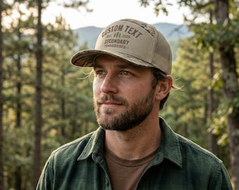 Boné personalizado bordado, modelo Richardson Trucker 7-Panel 168P, presente para ele, Dia dos Pais, boné para a mãe