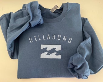 Billabong Embroidered Sweatshirt, Billabong crewneck, Billabong embroidery, States and cities shirts, Billabong sweatshirt, Billabong