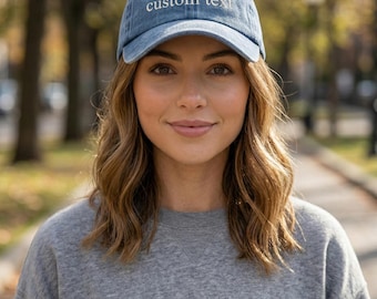 Boné de beisebol personalizado em sarja de algodão com bordado exclusivo – Boné de perfil baixo personalizado