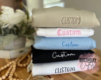 Custom Embroidered Sweatshirt, Embroidered Sweatshirt, Personalized Gift for Bride, Engagement Gift, Personalized Gift, Custom Sweatshirt