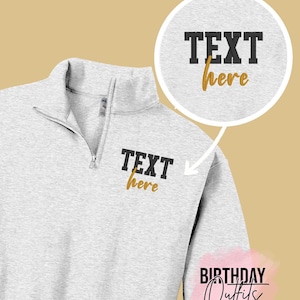 Custom Quarter Zip Monogram Sweatshirt, Monogram Quarter Zip, Monogram Fleece, Personalized Gifts, Nurse Jacket , Embroidered Jacket