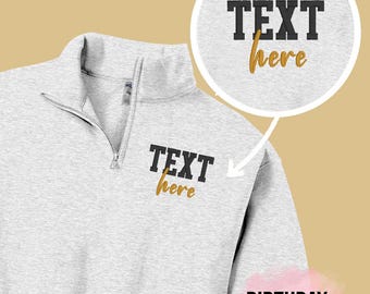 Sweat-shirt brodé en polaire quart de zip personnalisé, cadeau personnalisé