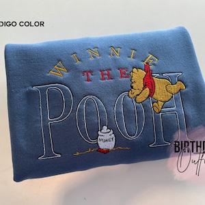 Embroidered Winnie the Pooh sweatshirt, Winnie the Pooh crewneck, Embroidered Crewneck, Personalized Gifts, Personalized Sweatshirt image 3