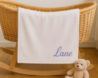 Cobertor de bebê luxuoso com toque de vison bordado personalizado com nome, presentes para recém-nascidos, presentes para mães, anúncio de bebê