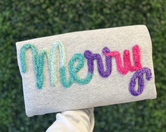 Moletom personalizado com bordado em fio, Equipe personalizada com bordado em chenille, Bordado de Natal com fio, Bordado de nome em fio, Presentes de Natal