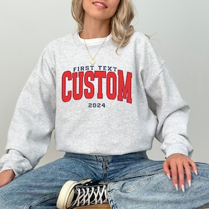 Custom Varsity 3 lines option Printed sweatshirt, custom varsity shirt, Custom college shirt, DTF Printed shirts