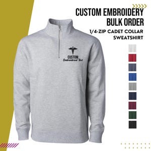 Bulk Custom Quarter Zip Monogram Sweatshirt, Monogram Quarter Zip, Monogram Fleece, Personalized Gifts, Nurse Jacket , RN Embroidered Jacket