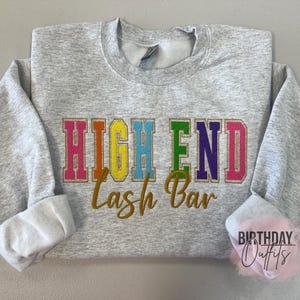 Custom Rainbow Embroidered Varsity Crewneck, Embroidery Crewneck, Embroidered Sweatshirt, university sweaters, personalized sweatshirt