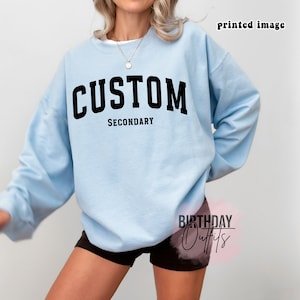 Custom Block Printed sweatshirt, custom varsity shirt, Custom college shirt, DTF Printed shirts