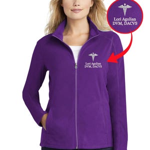 Chaqueta polar económica para mujer Port Authority® L223 con cremallera completa, regalos personalizados, chaqueta de enfermera, chaqueta médica, chaqueta bordada personalizada