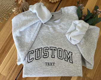 Moletom universitário personalizado com bordado - Moletom personalizado em mistura de algodão