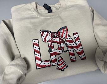 Camiseta de Natal com bordado "Enfermeira Coquette", para a Equipe de Enfermagem, Presentes para Enfermeiras, Camiseta para Técnicas de Enfermagem (LPN)