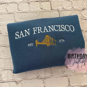 San Francisco Embroidered Sweatshirt, San Francisco crewneck, San Francisco embroidery, States and cities shirts, San Francisco sweatshirt