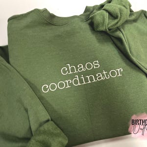 Chaos Coordinator Embroidered Crewneck Sweatshirt, Funny Meme Trend Embroidered Shirt, Mom Gifts