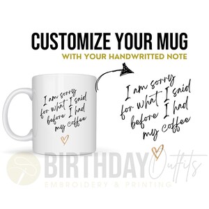 Mug note manuscrite personnalisée – Mug personnalisé 11 oz, cadeau pour maman, cadeaux grand-mère, anniversaires, tasse à café sublimée, tasse maman, tasse papa