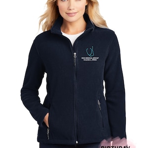 Chaqueta polar económica para damas Port Authority® L217 con cremallera completa, regalos personalizados, chaqueta de enfermera, chaqueta médica, chaqueta bordada personalizada