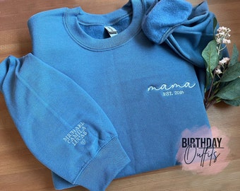 Sweat maman brodé, col rond maman personnalisé