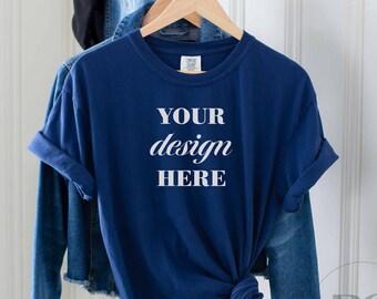 Comfort Colors Mockup True Navy | 1717 Mockup | 1717 True Navy Mockup | C1717 Mockup | True Navy Comfort Colors Shirt Mockup