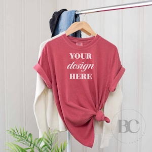 Comfort Colors Mockup Crimson | 1717 Mockup | 1717 Crimson | Comfort Colors 1717 | Crimson Comfort Colors Shirt Mockup | Instant Download