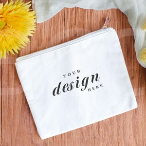 Cosmetic Bag Mockup | Wedding Styled Stock Photo | Wedding Mockup |  Makeup Bag Mockup | Sublimation Makeup Purse mockup | Canvas Bag Mockup