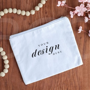 Cosmetic Bag Mockup | Wedding Styled Stock Photo | Wedding Mockup |  Makeup Bag Mockup | Sublimation Makeup Purse mockup | Canvas Bag Mockup
