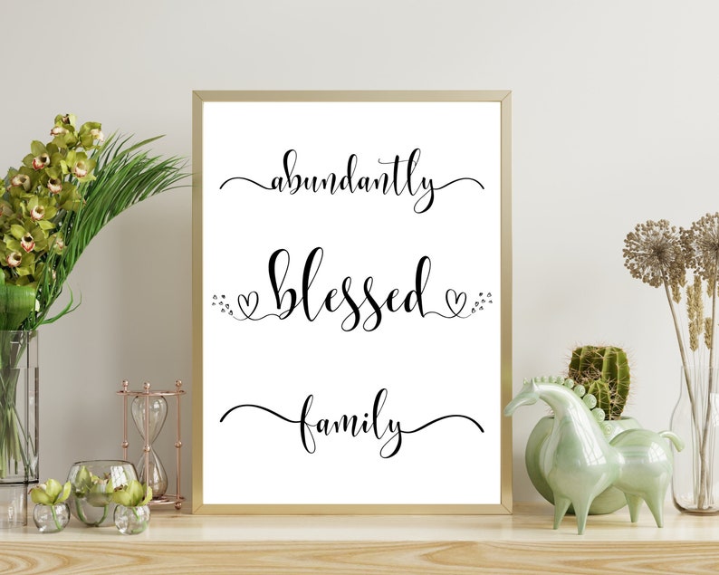 Blessed Wall Art Bible Verse Digital Print Christian Home Decor Faith