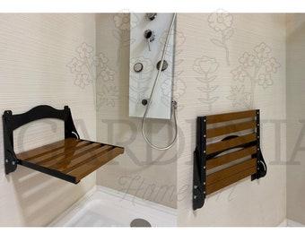 Wall Mounted Shower Seat, Aluminum and Stainless Steel Foldable Stool, Folding Bath Bench