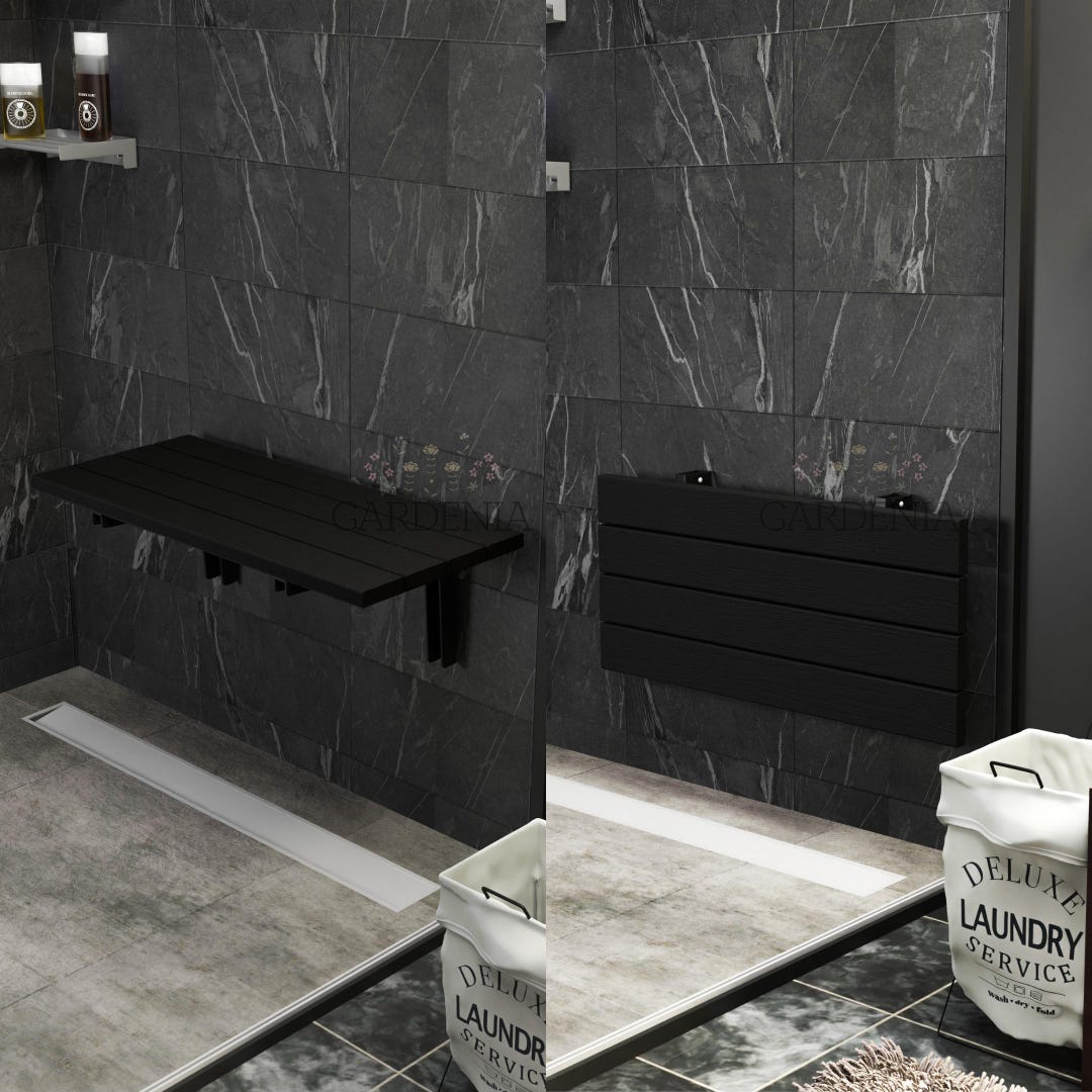 20インチ～50cmの壁掛け式折りたたみ式チーク材製省スペースシャワー