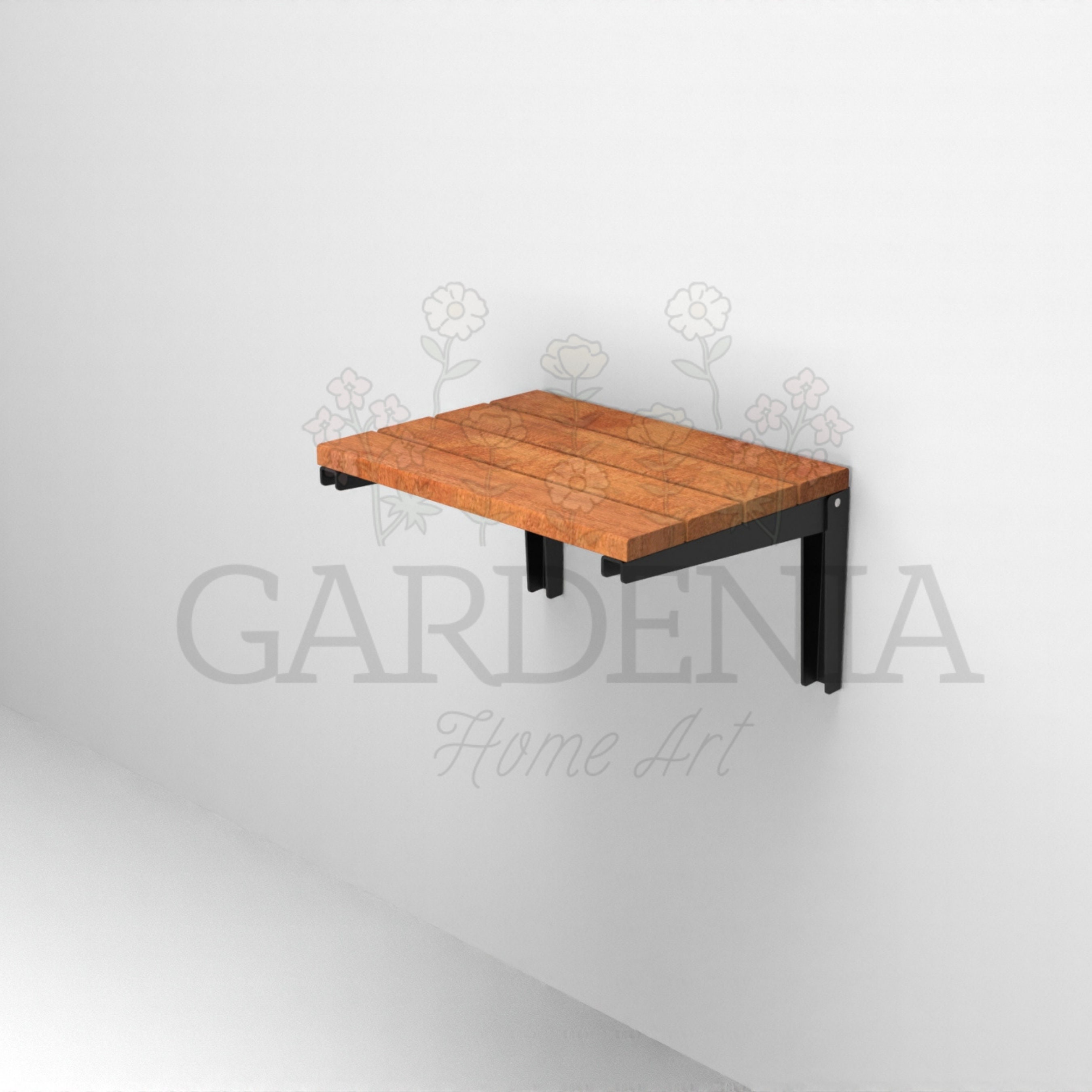 Natural Color Teak Wood Folding Shower Seat, Space-saving Shower Bench
