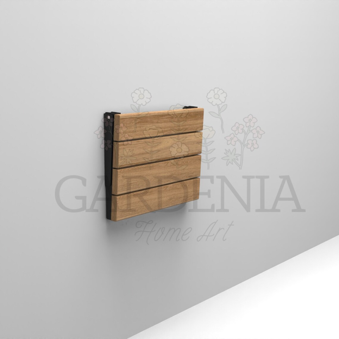 20''-50cm Folding Super Safe Natural Teak Wood Wall-mounted Bath Chair, Handmade Inside Shower Seat - Australia