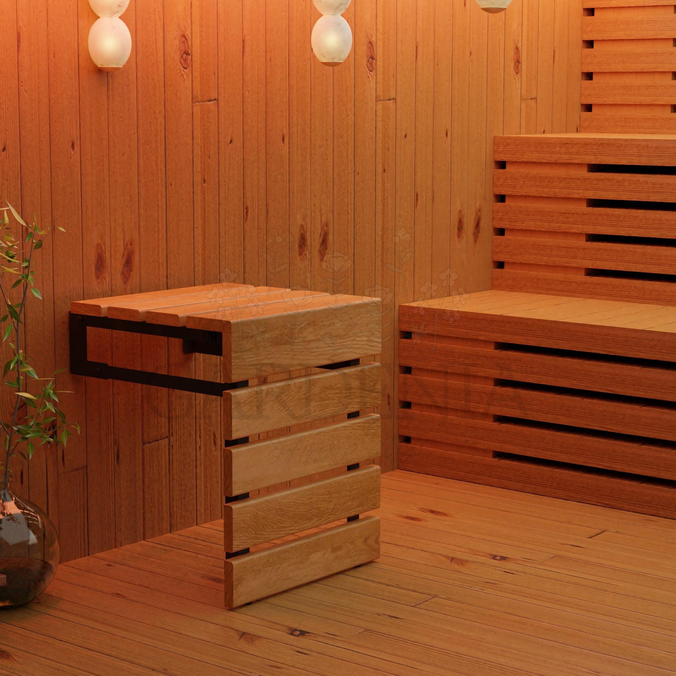 Violet Art Home Natural Solid Wood Folding Shower Seat – Wall-Mounted, 500 Lb Capacity