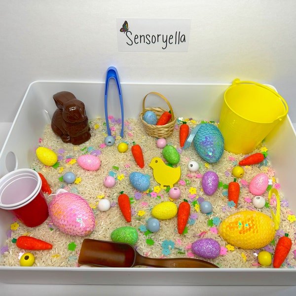 Easter Sensory Bin, Fine motor play, Sensory Play, Learn and Play