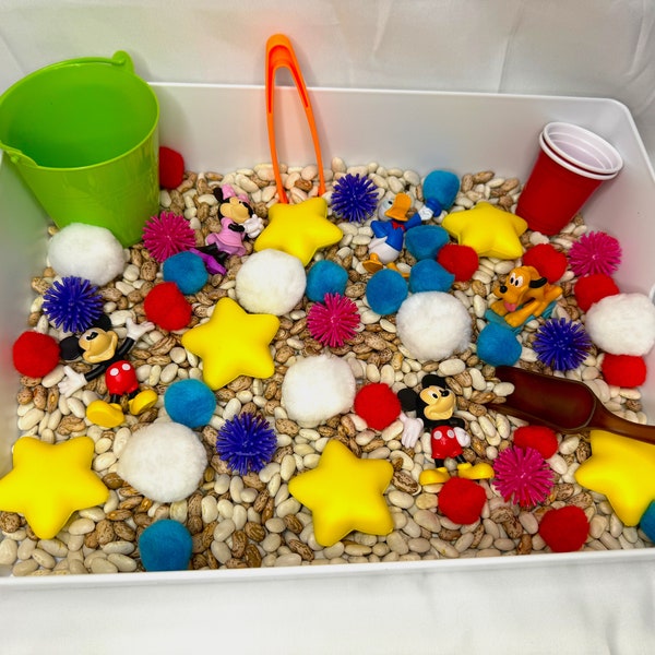 Mickey & Friends Sensory Bin, Fine motor play, Sensory Play, Learn and Play