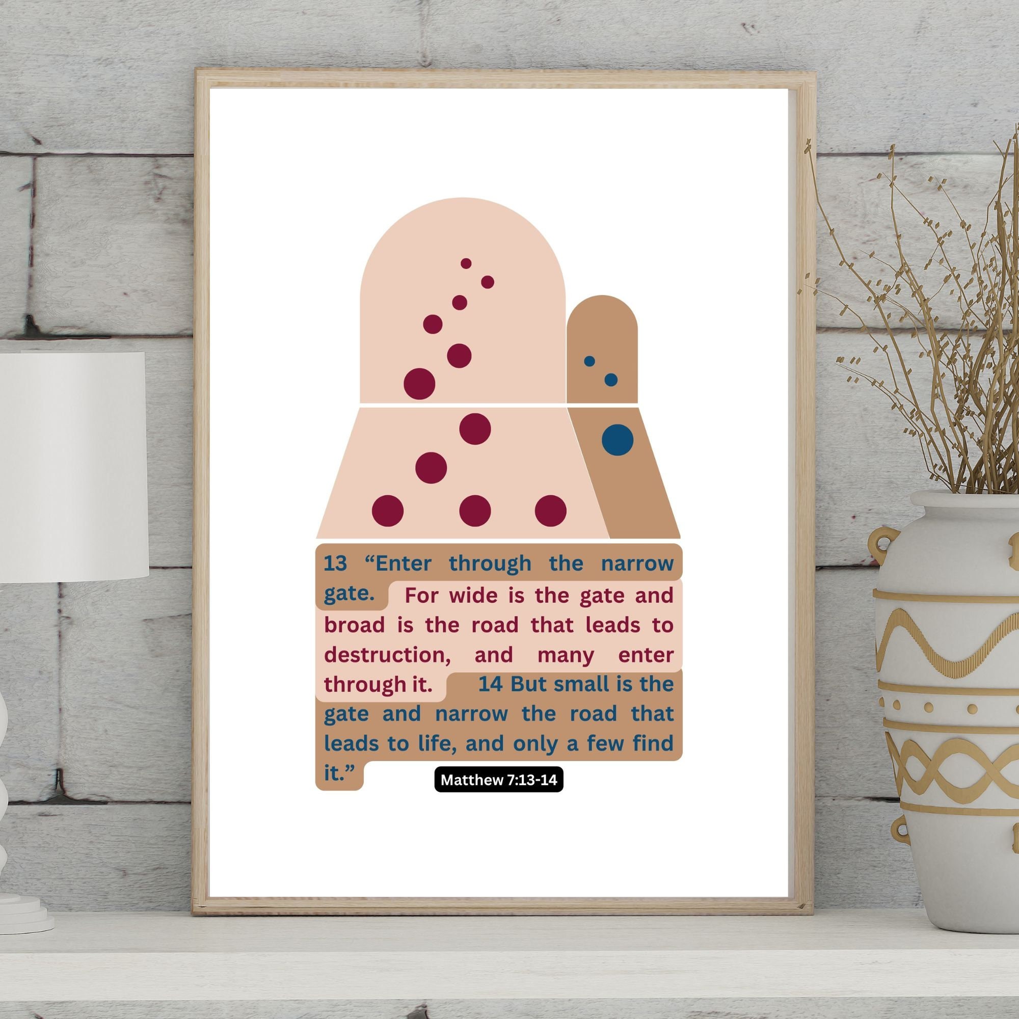 Matthew 7 13 14 Modern Christian Wall Art Print Bible Verse Printable matthew-7-13-14-modern-christian-wall-art-print-bible-verse-printable