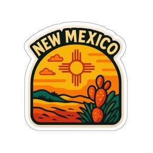 Vibrant New Mexico Die-Cut Stickers, New Mexico Sticker
