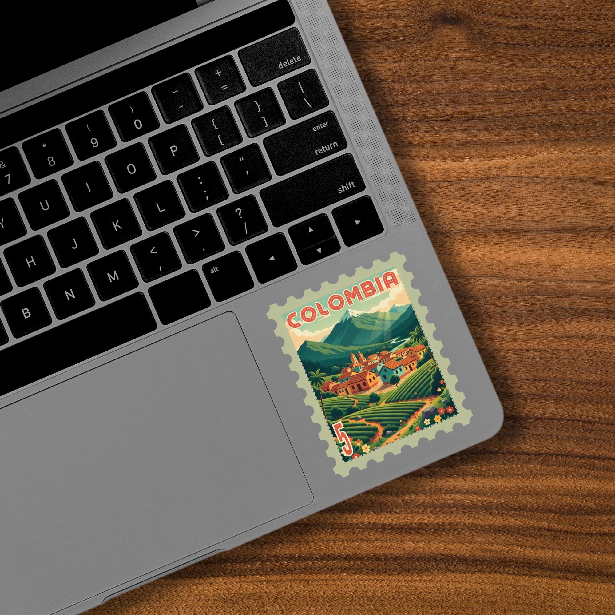 Colombia Travel Stamp Vinyl Sticker | Colombian Landscape Stamp Sticker ...